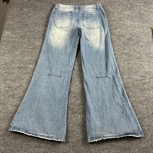 Jaded London Jeans Mens 30 Sandwash Blaze Slim Flare Fit Distressed Y2K Grunge - Picture 8 of 16